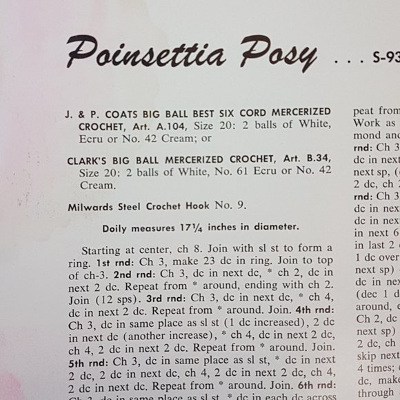 Vintage 1950s Coats & Clarks Ruffled Doilies Book 327 Crochet Craft Pattern Book - Picture 7 of 12